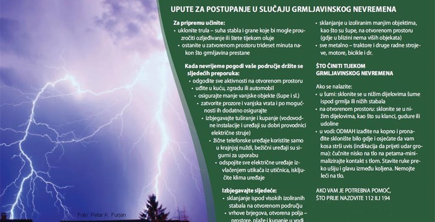 Upozorenje DHMZ na moguće jače grmljavinsko nevrijeme